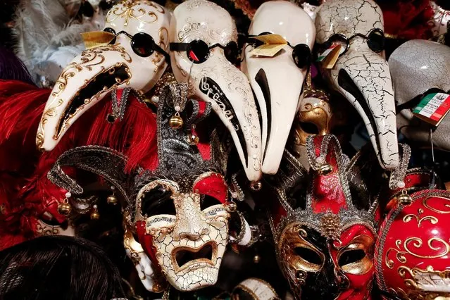 Masks are dispayed in a shop in downtown Venice, Italy February 10, 2017. (Photo by Tony Gentile/Reuters)