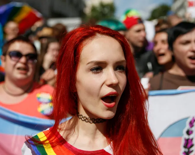 People take part in the March of Equality, organized by LGBT and human rights activists in Kiev, Ukraine, June 12, 2016. (Photo by Valentyn Ogirenko/Reuters)