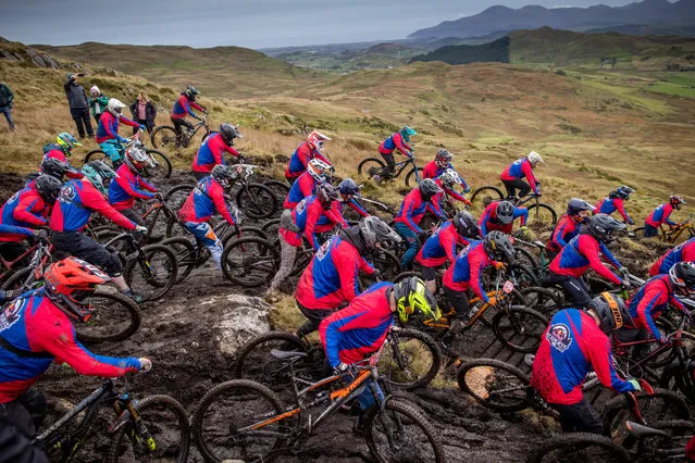 Pictured are competitors at Red Bull Foxhunt 2022 on October 16, 2022. 300 mountain bike riders descended on Slieve Croob, County Down for the epic downhill challenge on Saturday 15th and Sunday 16th of October. (Photo by Morgan Treacy/INPHO)