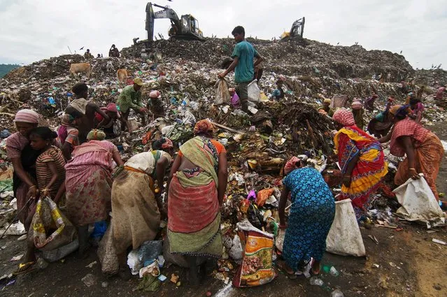 Rag pickers collect recyclables at a garbage dump in Guwahati, India, August 17, 2016. (Photo by Reuters/Stringer)
