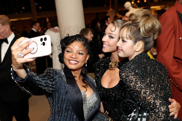 Halle Bailey, Sydney Sweeney, and Lisa attend the 2025 Met Gala Celebrating “Superfine: Tailoring Black Style” at Metropolitan Museum of Art on May 05, 2025 in New York City.  (Photo by Arturo Holmes/MG25/Getty Images for The Met Museum/Vogue)