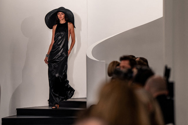 A model presents a creation from the Ralph Lauren Spring 2026 collection during New York Fashion Week in New York City, U.S., September 10, 2025. (Photo by Angelina Katsanis/Reuters)