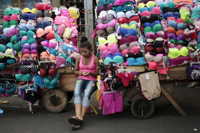 A vendor sells brassieres and underwear at the Oriental Market in Managua, Nicaragua December 8, 2015. (Photo by Oswaldo Rivas/Reuters)
