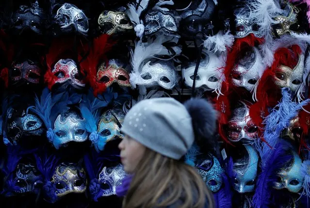 Masks are dispayed in a shop in downtown Venice, Italy February 10, 2017. (Photo by Tony Gentile/Reuters)