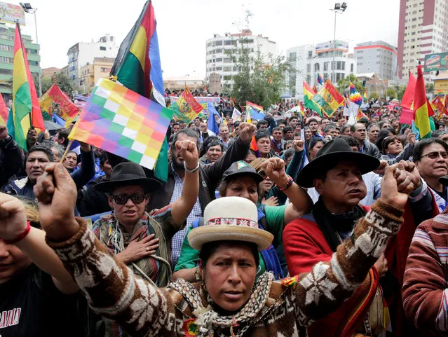 Supporters of Bolivia's President Evo Morales attend a rally in La Paz, Bolivia, February 21, 2017. (Photo by David Mercado/Reuters)