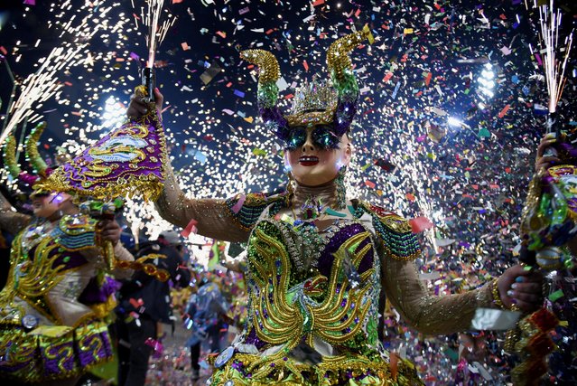 Dancers of Diablada Urus group perform during the Carnival parade in Oruro, Bolivia on February 19, 2023. (Photo by Claudia Morales/Reuters)