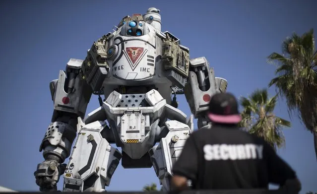 A prop depicting a character from the video game "Titanfall" is on display before the opening day of the Electronic Entertainment Expo, or E3, in Los Angeles, June 9, 2014.  REUTERS/Mario Anzuoni