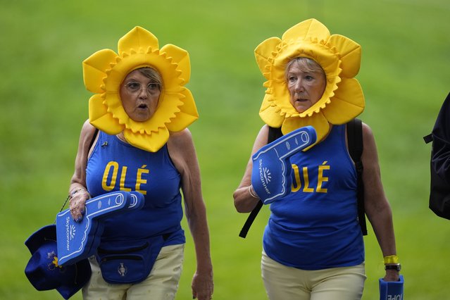 Fans are seen during a Solheim Cup golf tournament foursomes match at Robert Trent Jones Golf Club, Friday, September 13, 2024, in Gainesville, Va. (Photo by Chris Szagola/AP Photo)