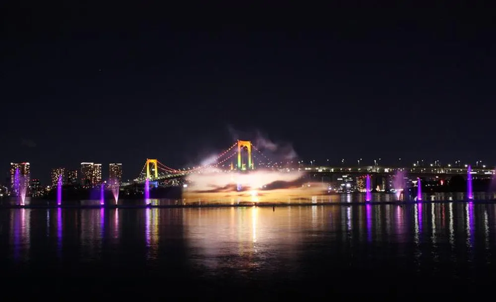 Japan Odaiba Water Illumination