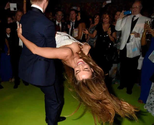 Actress Sofia Vergara and tv personality Derek Hough attend HBO's Official 2014 Emmy After Party at The Plaza at the Pacific Design Center on August 25, 2014 in Los Angeles, California. (Photo by Jeff Kravitz/FilmMagic)