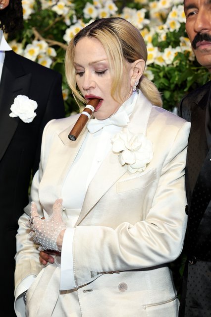 Madonna attends the 2025 Met Gala Celebrating “Superfine: Tailoring Black Style” at Metropolitan Museum of Art on May 05, 2025 in New York City.  (Photo by Arturo Holmes/MG25/Getty Images for The Met Museum/Vogue)