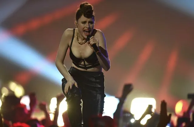 Singer Kiesza performs during the 2014 MTV Europe Music Awards at the SSE Hydro Arena in Glasgow, Scotland, November 9, 2014. (Photo by Toby Melville/Reuters)