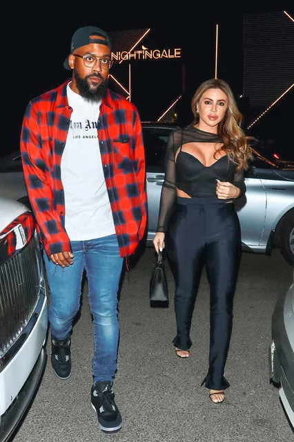 American former college basketball player Marcus Jordan and American reality television personality and socialite Larsa Pippen are seen on February 13, 2023 in Los Angeles, California. (Photo by TWIST/Bauer-Griffin/GC Images)