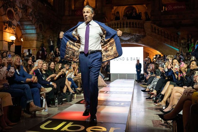 New York City mayoral candidate Andrew Cuomo walks on the runway during “Style Across the Aisle” fashion show, Wednesday, September 10, 2025, in New York. (Photo by Yuki Iwamura/AP Photo)
