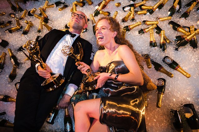 Liz Hynes (R) attends the HBO Max Primetime Emmy Awards Afterparty at San Vicente Bungalows on September 14, 2025 in West Hollywood, California. (Photo by David Jon/Getty Images for HBO Max)