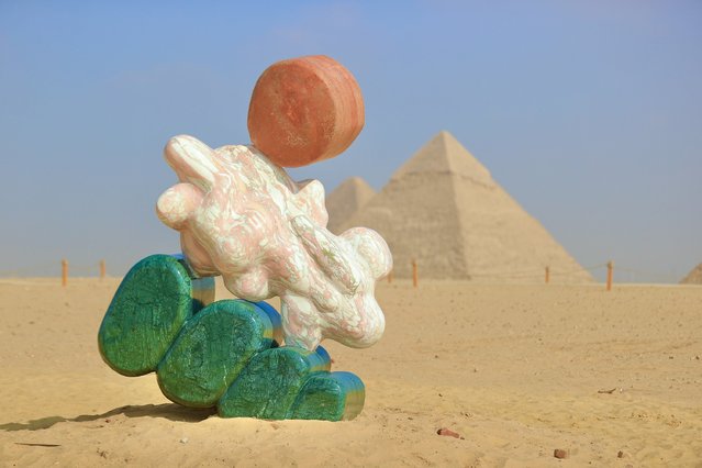 A view from the “Forever Is Now” contemporary art exhibition held near the Pyramids of Giza in Egypt on November 11, 2025. (Photo by Fareed Kotb/Anadolu via Getty Images)