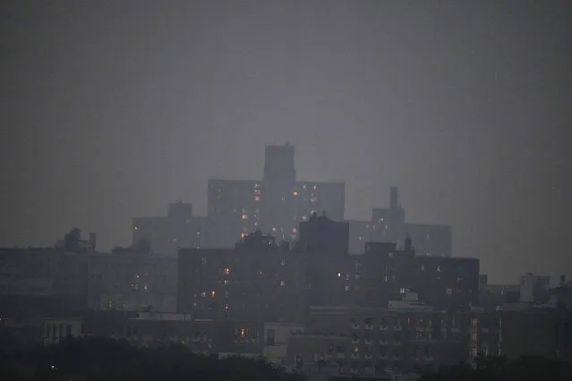 The New York City Skyline is seen through haze Tuesday, June 6, 2023, in New York. (Photo by Frank Franklin II/AP Photo)