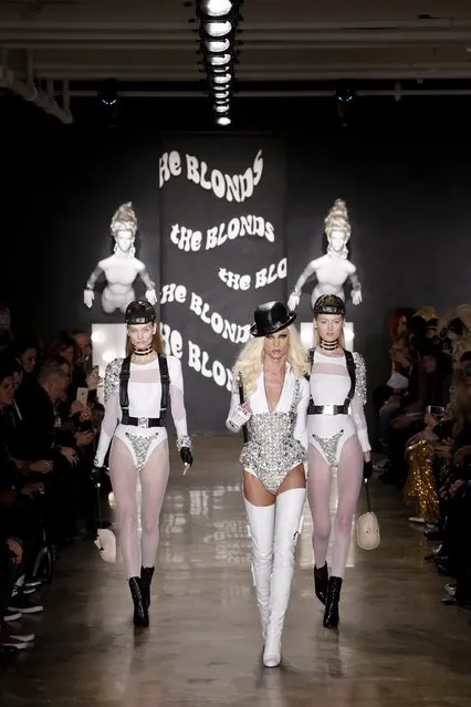 Phillipe Blond and models walk the runway at The Blonds show during Mercedes-Benz Fashion Week Fall 2015 at Milk Studios on February 18, 2015 in New York City. (Photo by Brian Ach/Getty Images)