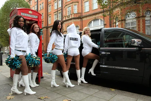 The Jacksonville Jaguars cheerleaders tour London. (Photo by Tim Wilson/Lucid Designs)