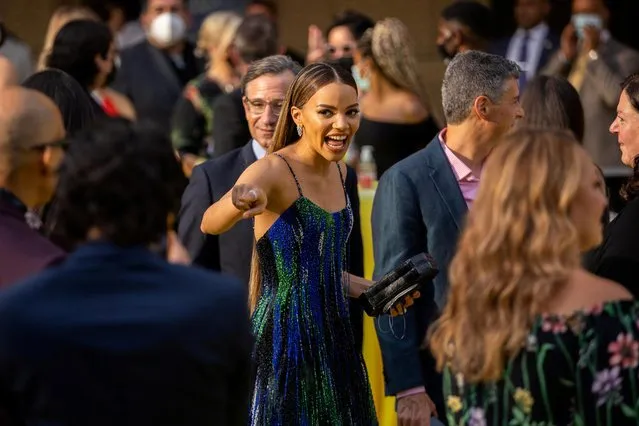American singer and songwriter Leslie Grace arrives for the “In The Heights” opening night premiere at the United Palace Theatre in the Washington Heights neighborhood in Manhattan, New York, U.S., June 9, 2021. (Photo by Jeenah Moon/Reuters)