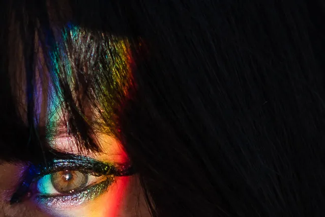 The eye of artist Concetta Antico on January 21, 2022. The tetrachromat from Byron Bay, Australia can see some 99m more colours than the average person. (Photo by Ariana Drehsler/The Guardian)