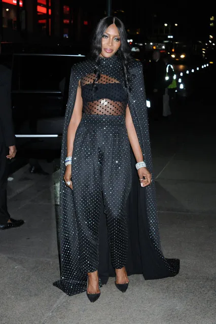 Naomi Campbell arrives at Marc Jacob and Char DeFrancesco wedding reception at the Pool on April 6, 2019 in New York City. (Photo by Splash News and Pictures)