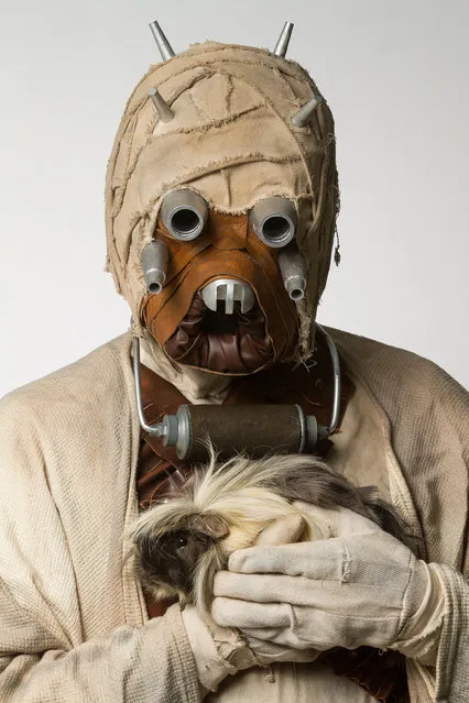 A Tusken Raider with a guinea pig. (Photo by Rohit Saxena/Caters News)