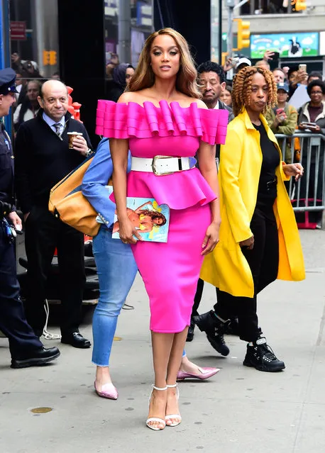 Model Tyra Banks is seen  on May 8, 2019 in New York City. (Photo by Raymond Hall/GC Images)
