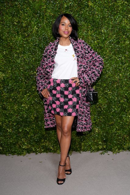 American actress Kerry Washington, wearing CHANEL, attends the CHANEL Tribeca Festival Women's Lunch to celebrate the THROUGH HER LENS Program at The Greenwich Hotel on June 07, 2024 in New York City. (Photo by Sean Zanni/WireImage)