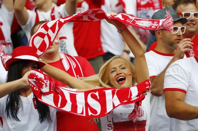 Football Soccer, Germany vs Poland, EURO 2016, Group C, Stade de France, Saint-Denis near Paris, France on June 16, 2016. Poland fans before the match. (Photo by Kai Pfaffenbach/Reuters/Livepic)