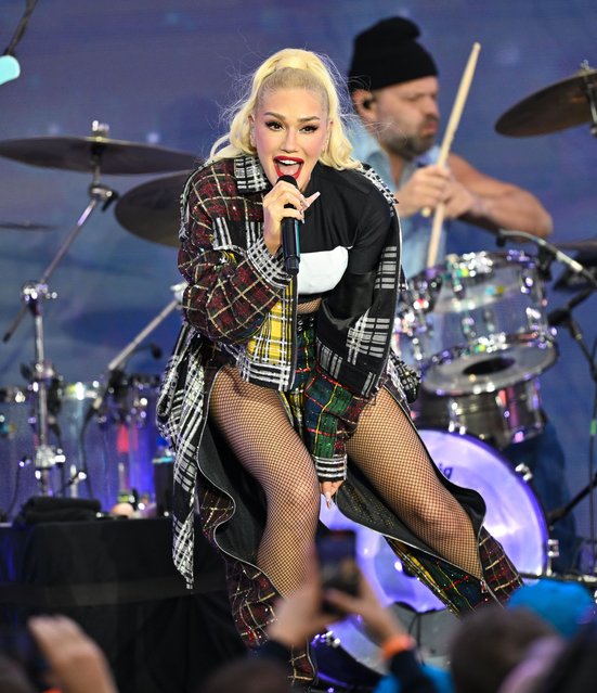 American singer-songwriter Gwen Stefani performs in Times Square on October 29, 2024 in New York City. (Photo by James Devaney/GC Images)