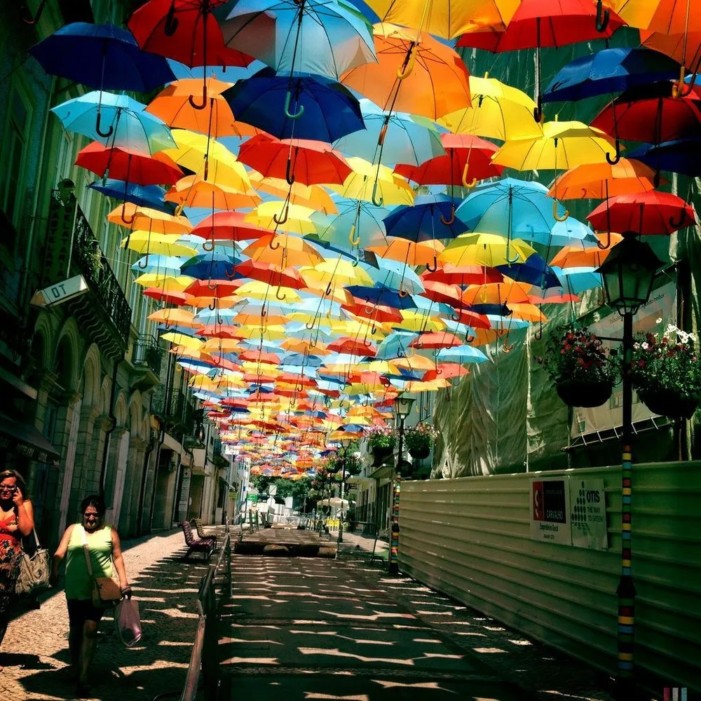 Umbrella Sky In Agueda, Portugal