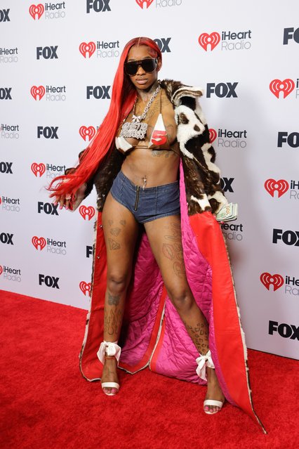 American rapper Sexyy Red poses in the press room at the 2025 iHeartRadio Music Awards at Dolby Theatre on March 17, 2025 in Hollywood, California. (Photo by Savion Washington/WireImage)