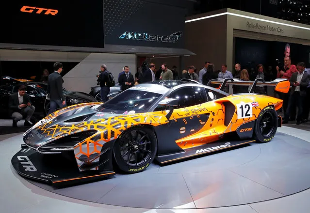 McLaren Senna GTR is presented during the press day at the 88th Geneva International Motor Show in Geneva, Switzerland on Tuesday, March 6, 2018. (Photo by Denis Balibouse/Reuters)