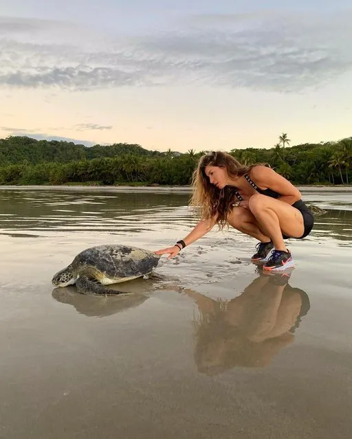 Brazilian fashion model Gisele Bündchen in the last decade of March 2023 shares her experience with protecting turtles. (Photo by gisele/Instagram)