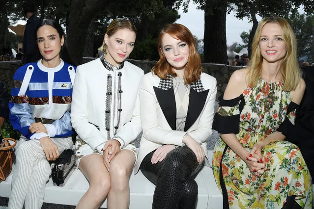 (L-R) Jennifer Connelly, Lea Seydoux, Emma Stone and Delphine Arnault attend Louis Vuitton 2019 Cruise Collection at Fondation Maeght on May 28, 2018 in Saint-Paul-De-Vence, France. (Photo by Pascal Le Segretain/Getty Images for Louis Vuitton)