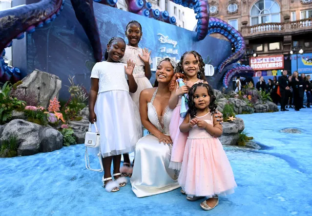 American singer-songwriter Halle Bailey with young fans at the UK Premiere of Disney's “The Little Mermaid” on May 15, 2023 in London, England. (Photo by Kate Green/Getty Images for Disney)