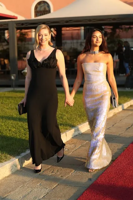 American actresses Lili Reinhart and Camila Mendes are seen arriving at the 80th Venice International Film Festival 2023 on September 01, 2023 in Venice, Italy. (Photo by Jacopo Raule/FilmMagic)