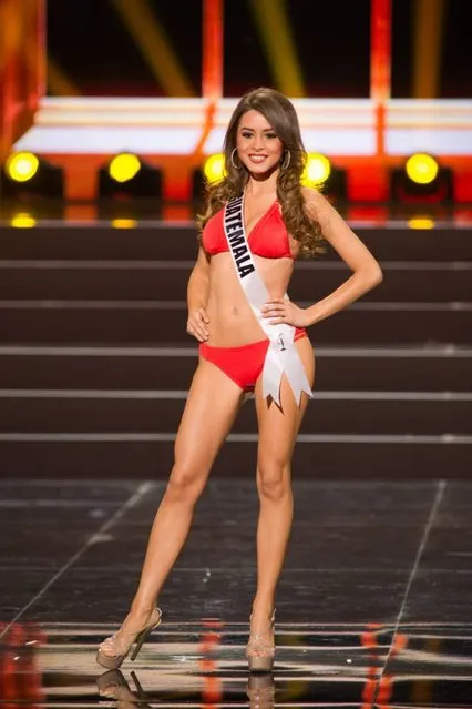This photo provided by the Miss Universe Organization shows Paulette Samayoa, Miss Guatemala 2013, competes in the swimsuit competition during the Preliminary Competition at Crocus City Hall, Moscow, on November 5, 2013. (Photo by Darren Decker/AFP Photo)