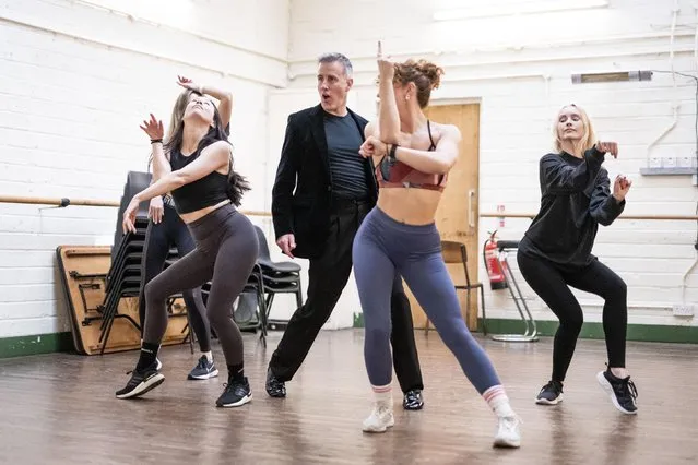 Strictly Come Dancing star Anton Du Beke and his dancers during rehearsals for his UK Solo tour, An Evening with Anton du Beke, at a dance studio in Fulham, south west London on Wednesday, April 19, 2023. (Photo by Aaron Chown/PA Images via Getty Images)