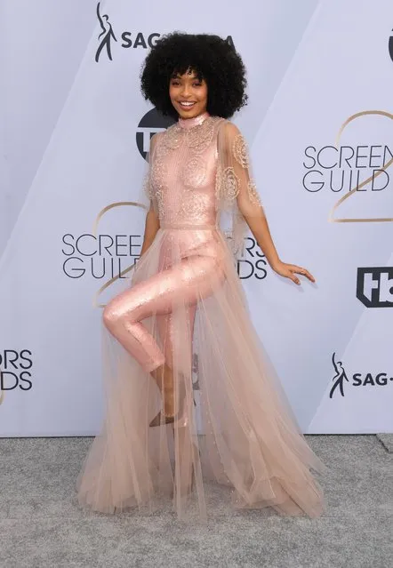 Ambassador for the 25th Anniversary SAG Awards actress Yara Shahidi arrives for the 25th Annual Screen Actors Guild Awards at the Shrine Auditorium in Los Angeles on January 27, 2019. (Photo by Mark Ralston/AFP Photo)
