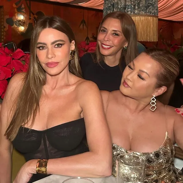Colombian-American actress and TV personality Sofía Vergara in the last decade of December  2023 dressed to the nines for a night on the town with family and friends. (Photo by sofiavergara/Instagram)