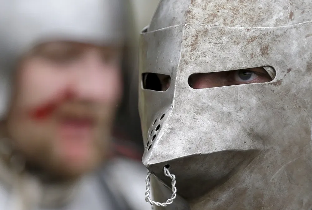 Swordsmen Enact Medieval Battle