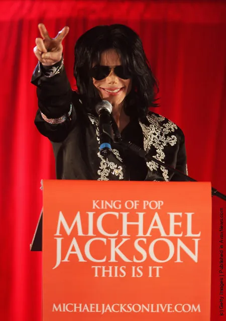 Michael Jackson announces plans for Summer residency at the O2 Arena at a press conference held at the O2 Arena on March 5, 2009 in London, England