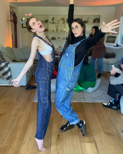 American actress Demi Moore (R) pays tribute to daughter Tallulah's birthday with a fun photo on February 3, 2022. (Photo by demimoore/Instagram)