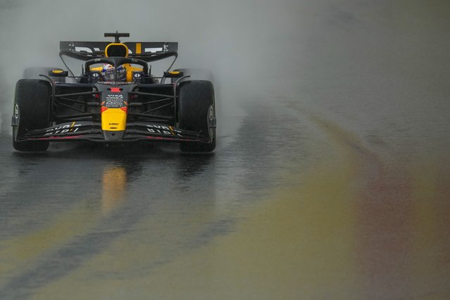 Max Verstappen, of Netherlands, steers his Red Bull during the Brazilian Formula One Grand Prix at the Interlagos race track in Sao Paulo, Sunday, November 3, 2024. (Photo by Andre Penner/AP Photo)