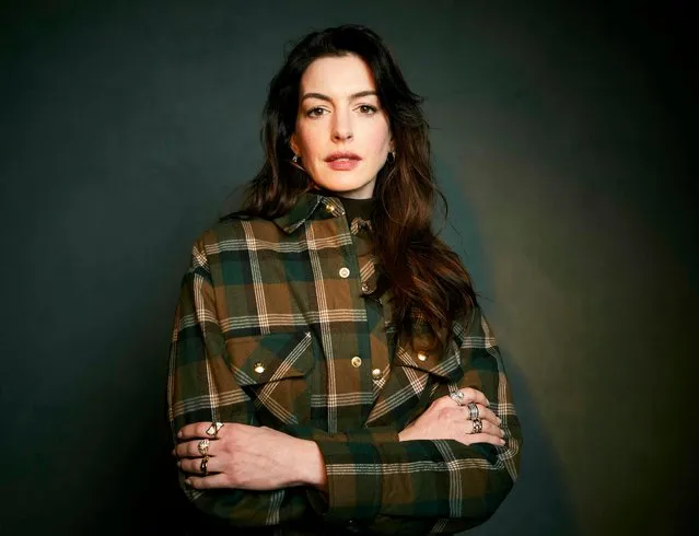American actress Anne Hathaway poses for a portrait to promote the film “Eileen” at the Latinx House during the Sundance Film Festival on Saturday, January 21, 2023, in Park City, Utah. (Photo by Taylor Jewell/Invision/AP Photo)