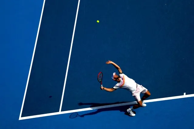 Tommy Paul of the U.S. in action during his Quarter Final Match  against Ben Shelton of the U.S. at the Australian Open grand slam tennis tournament at Melbourne Park in Melbourne, Australia on January 25, 2023. (Photo by Hannah Mckay/Reuters)