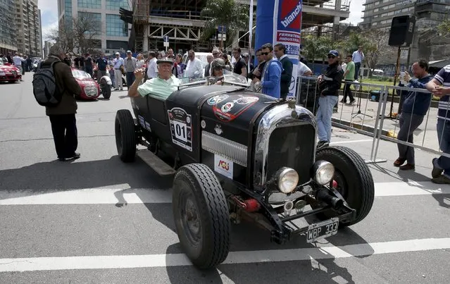 A 1929 Chrysler participates in the 25th edition of the "1000 millas sport e historicos" (1000 miles sports and classic) race in Montevideo, October 28, 2015. (Photo by Andres Stapff/Reuters)