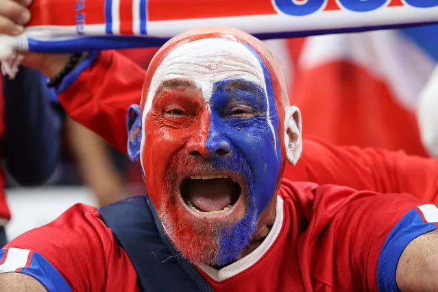 Costa Rica fans in the stands prior to the match Costa Rica v Germany, Group E, FIFA World Cup 2022 on December 1, 20222 at Al Bayt Stadium. (Photo by Showkat Shafi/Al Jazeera)